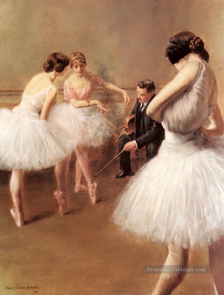 La leçon de ballet danseuse de ballet Carrier Belleuse Pierre Peintures à l'huile